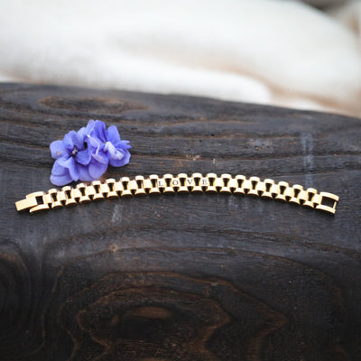 18K Gold-Filled Custom Watchband Bracelet - Personalized Bracelet for Women