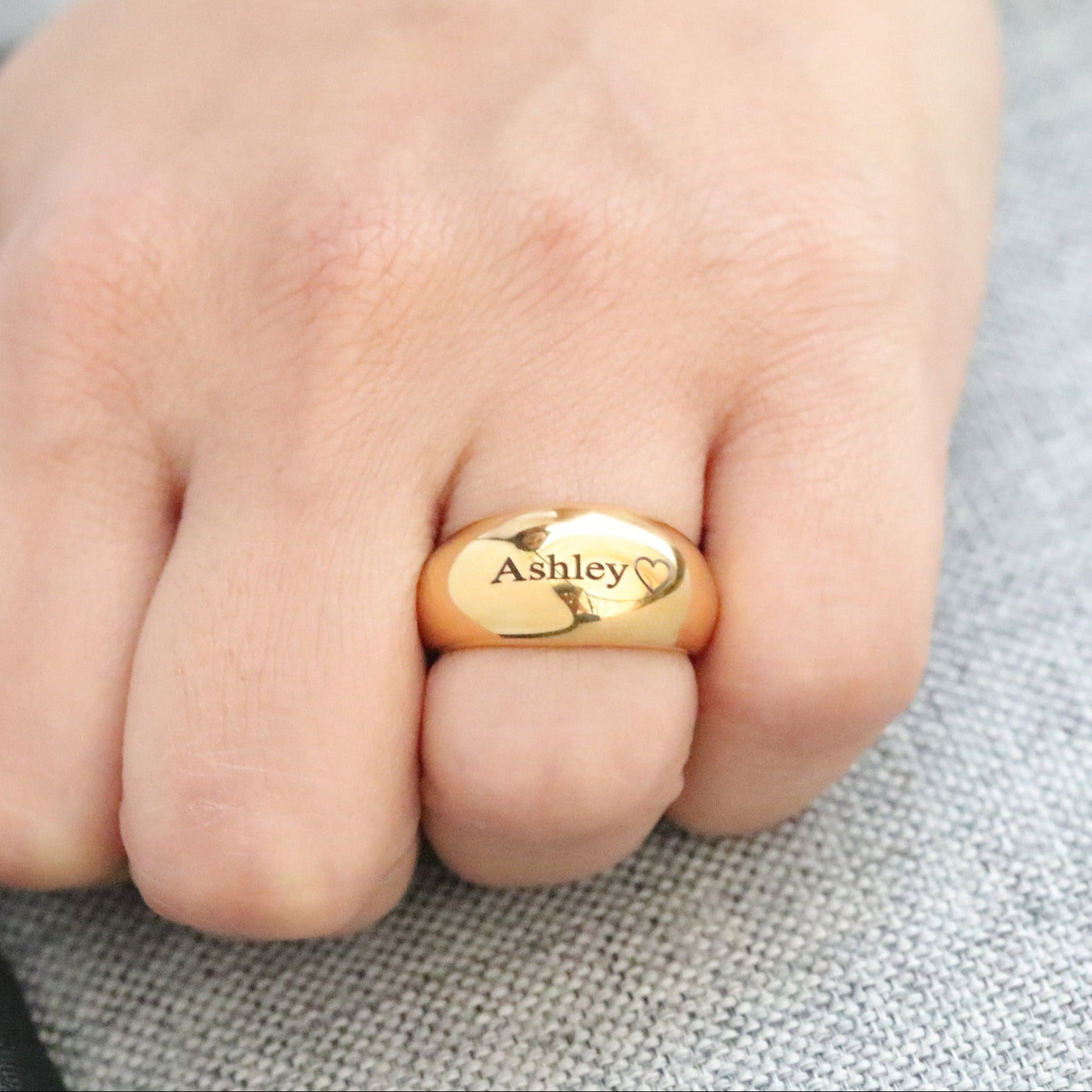 Thick Chunky Custom Engraved Name Ring