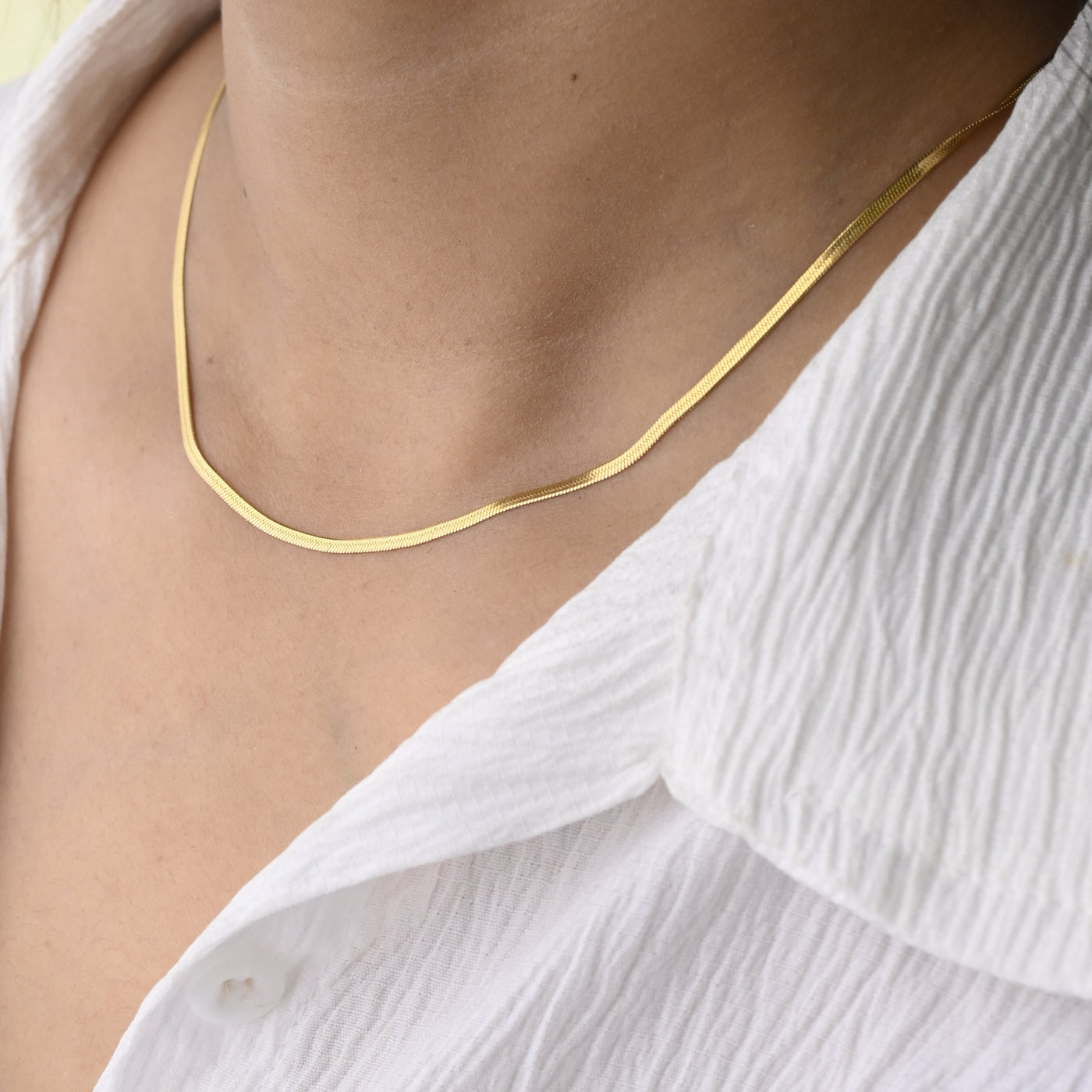 Gold Flat Chain Necklace