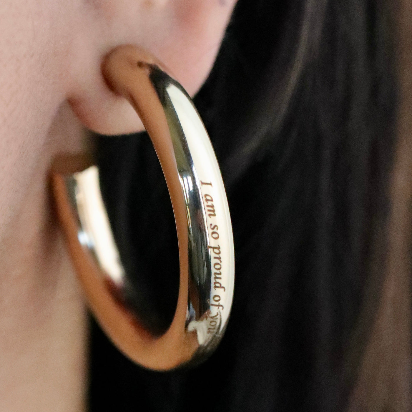 14K Gold-Filled Personalized Engraved Hoop Earrings 