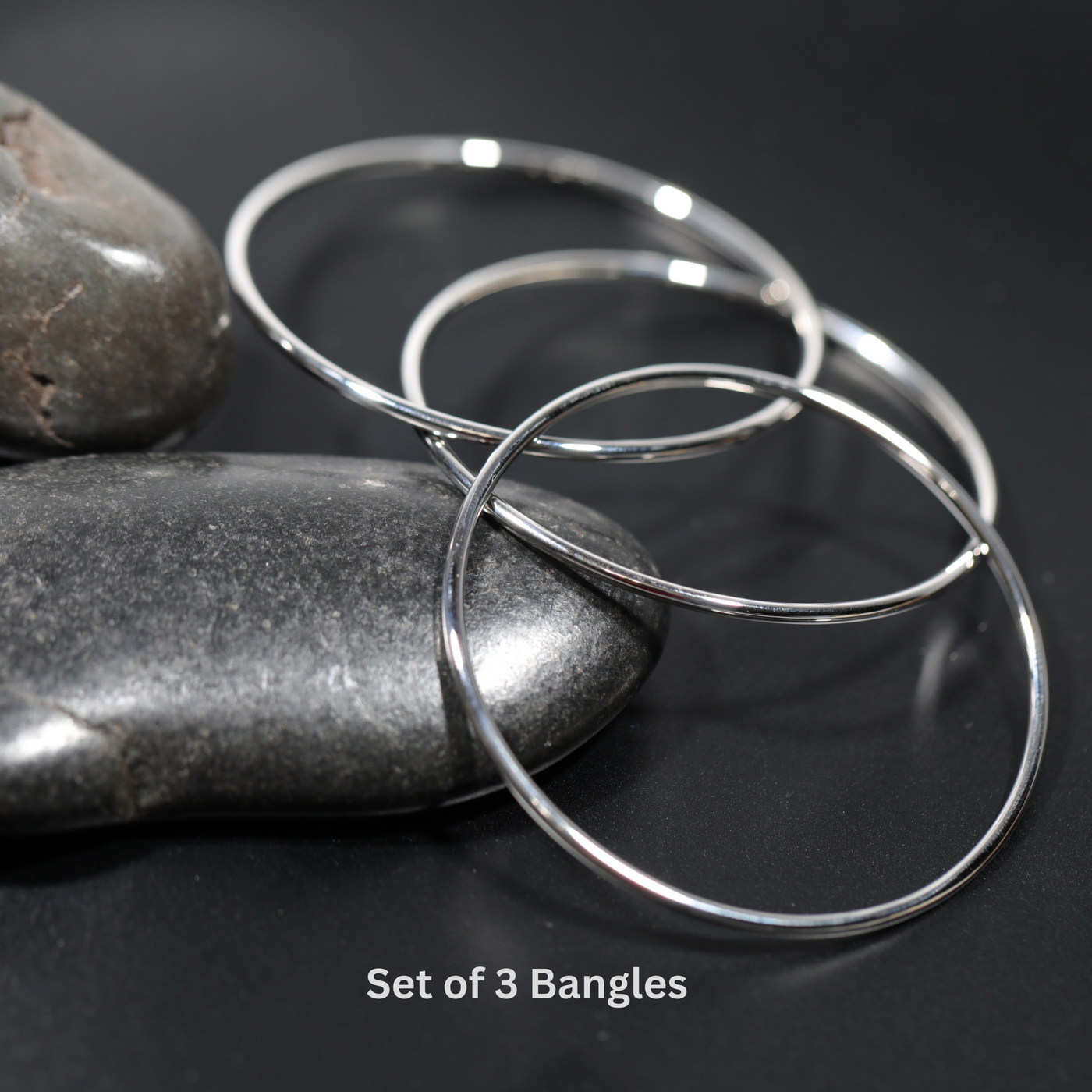Set of Three Silver Bangles