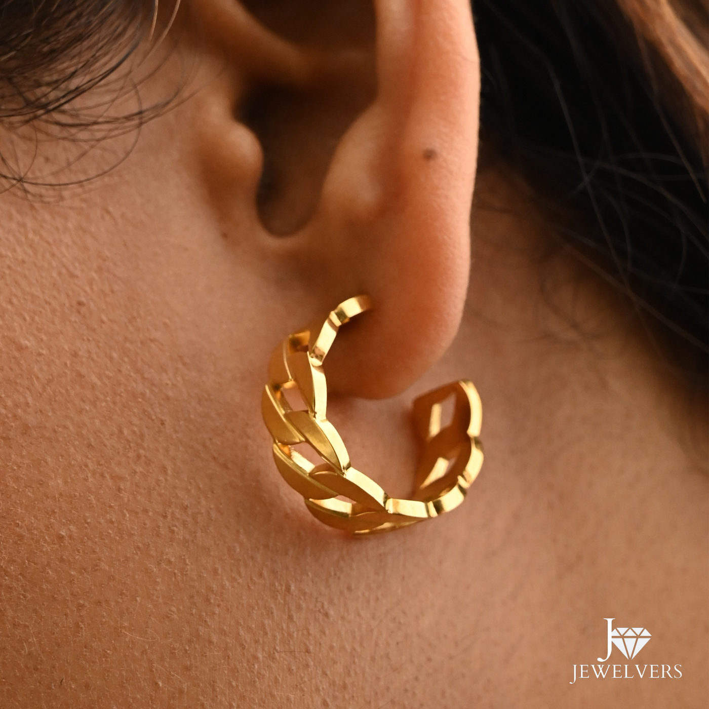 Gold Thick Chain Earrings