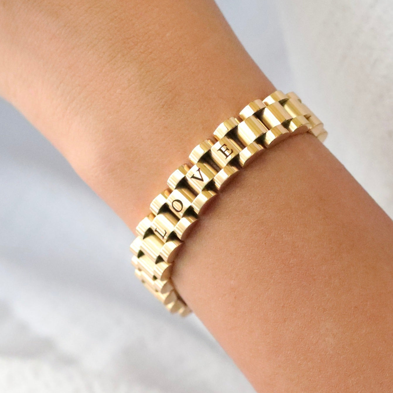 18K Gold-Filled Custom Watchband Bracelet - Personalized Bracelet