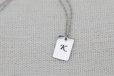 Custom Necklace | Personalized Necklace | Engraved Necklace | Silver Initial Necklace