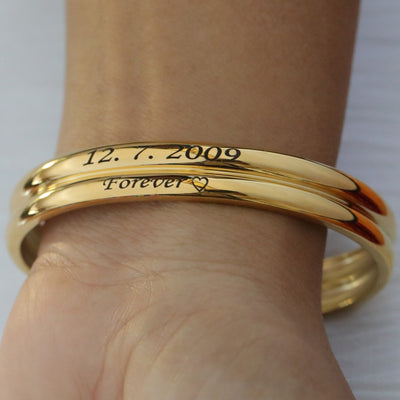 Gold Customized Engraved Bracelet 