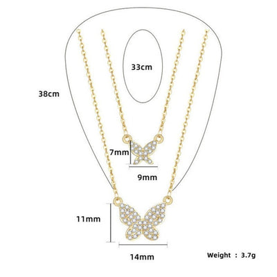 18K Gold-Filled Zircon Butterfly Necklace
