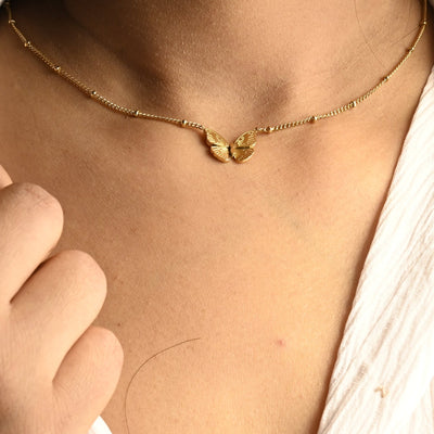 Gold Dainty Butterfly Necklace