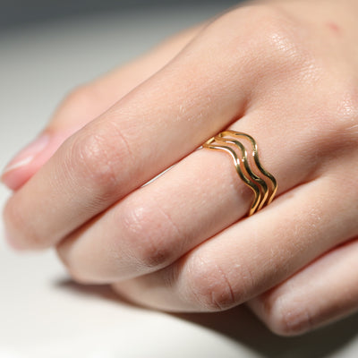 18K Gold-Filled Wave Ring