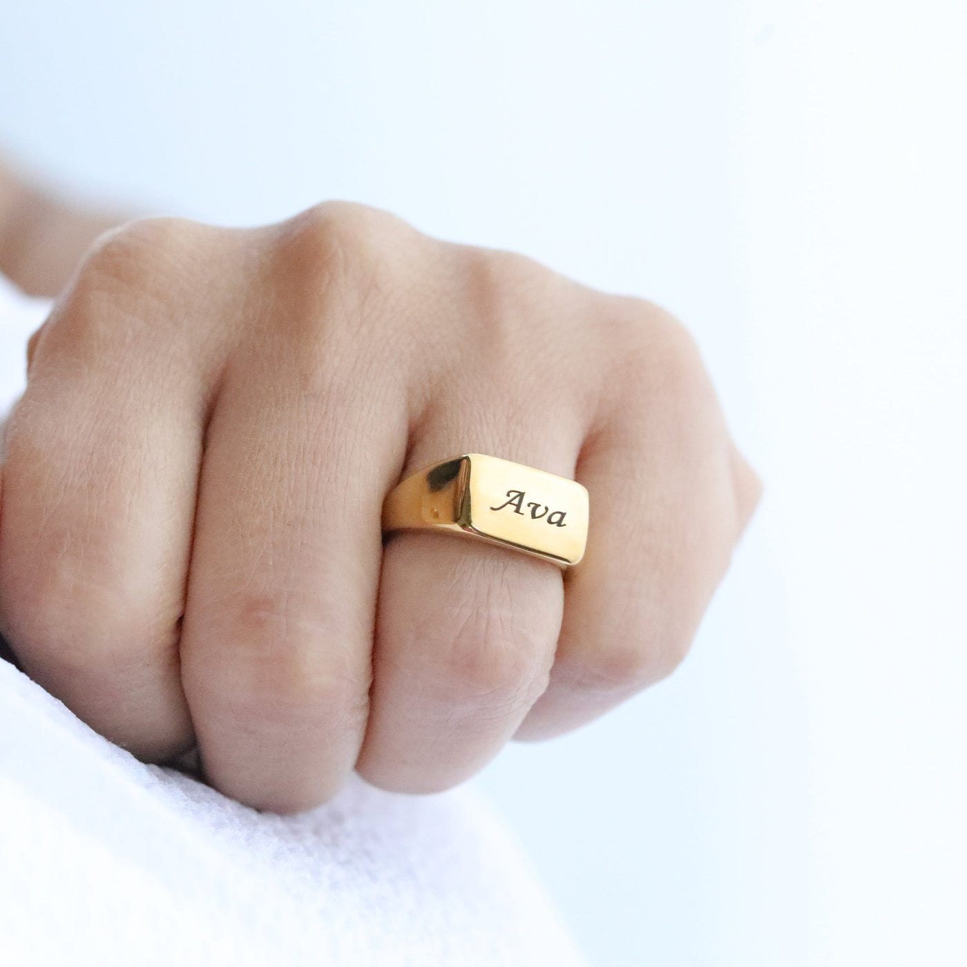 18K Gold-Filled Personalized Gold Ring