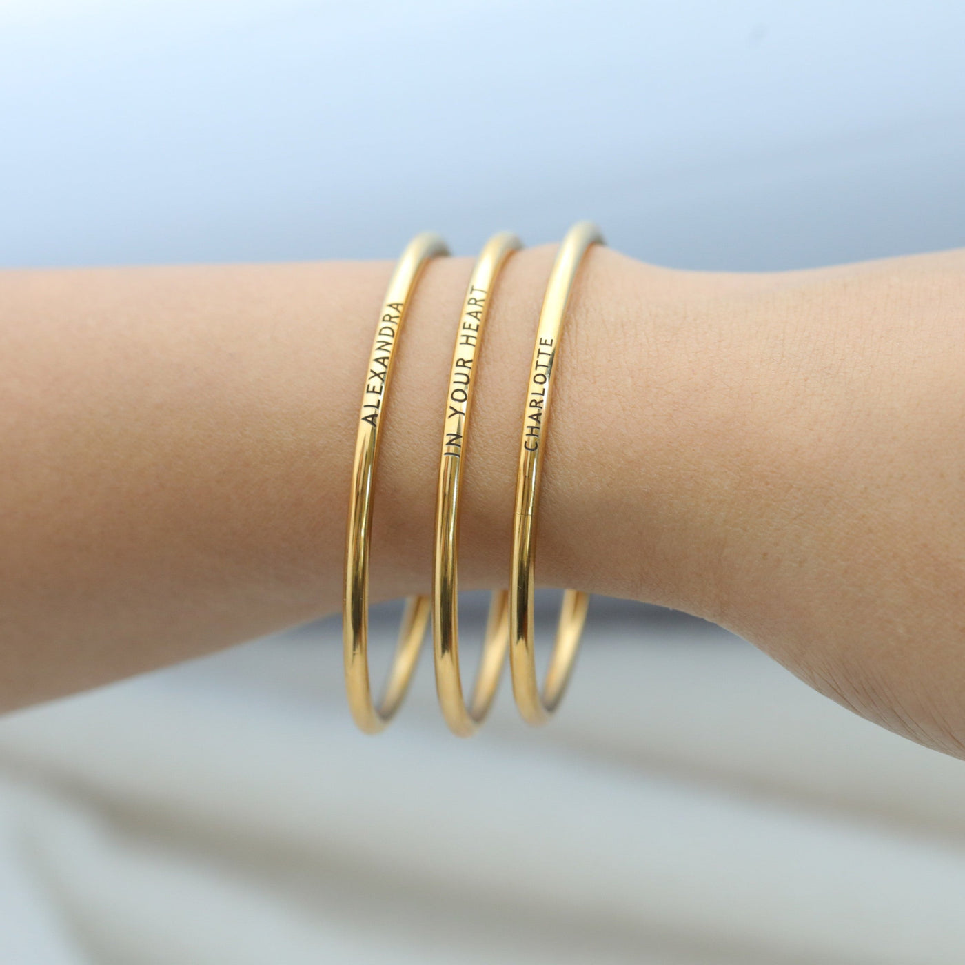 Gold Name Bangle Set