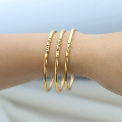 Gold Name Bangle Set