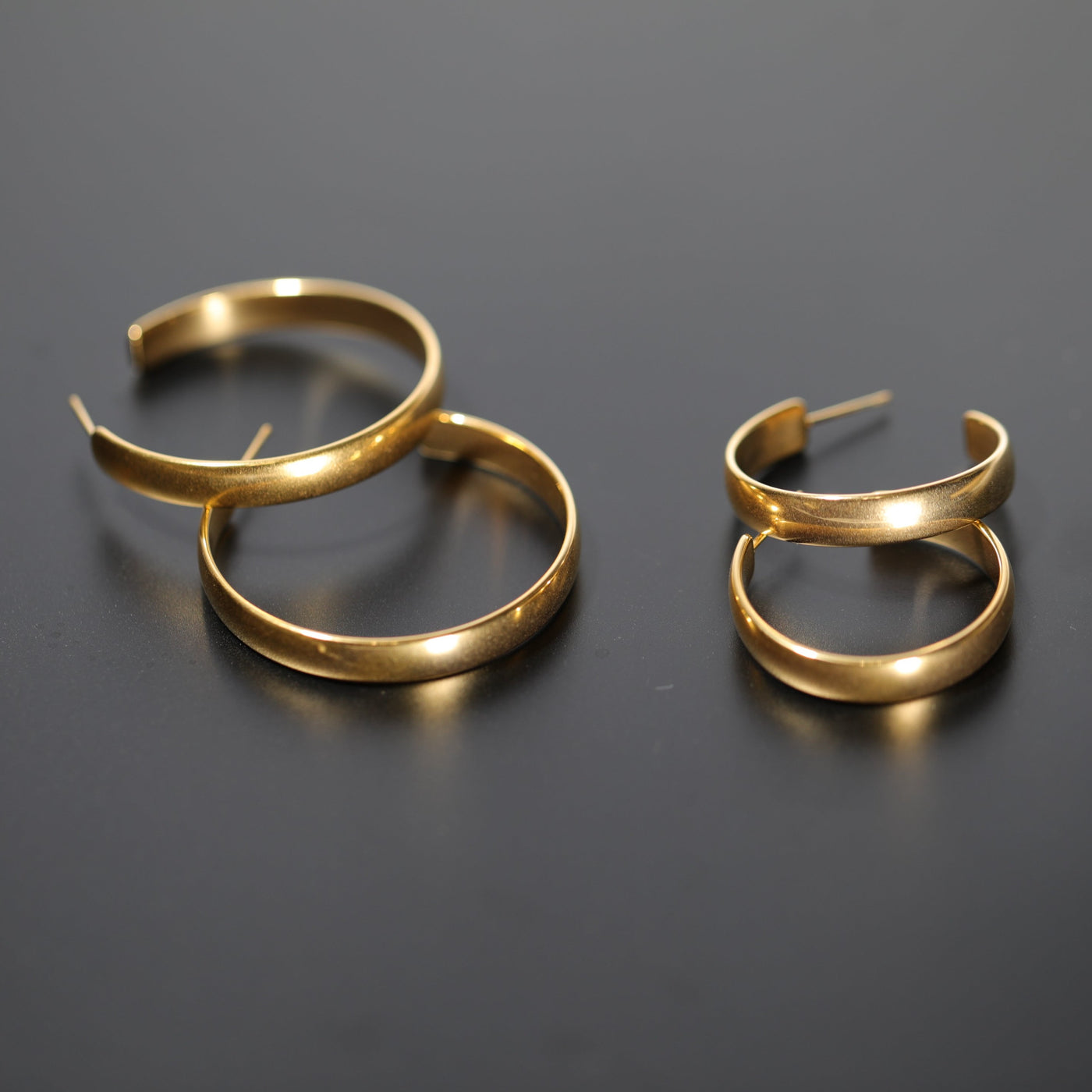 18K Gold-Filled Large Flat Hoop Earrings