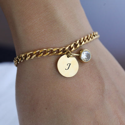 14K Gold-Filled Custom Gold Bracelet - Personalized Gold Initial Bracelet