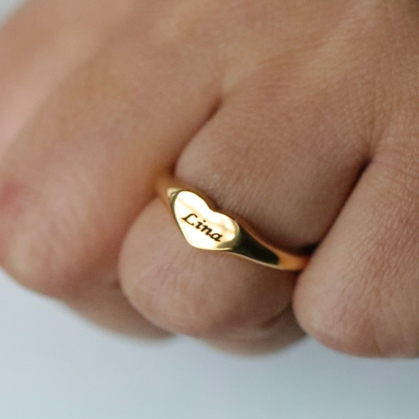 Engraved Letter Statement Ring