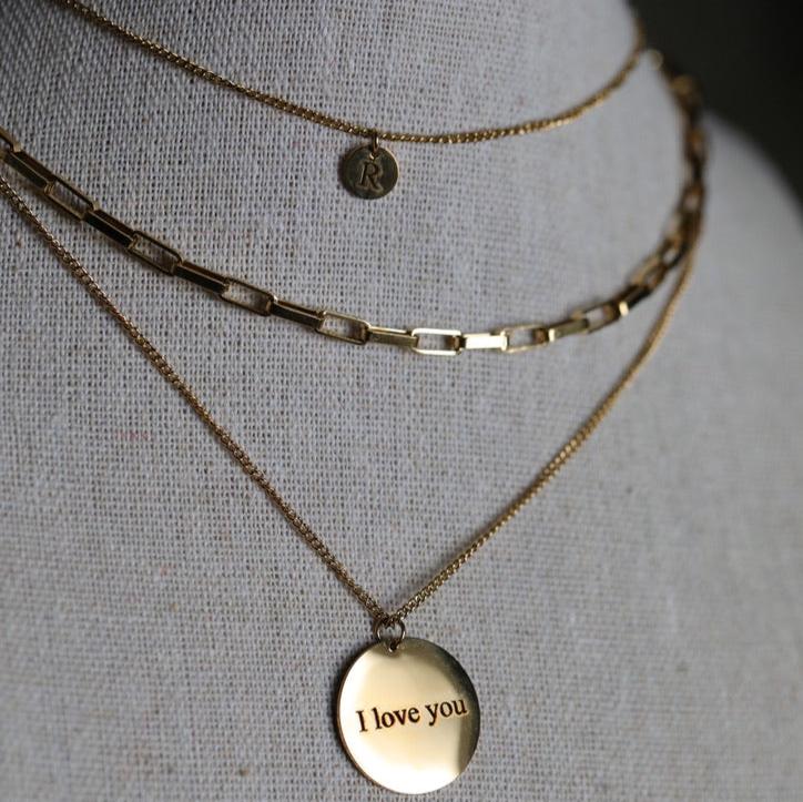 Engraved Disc Necklace