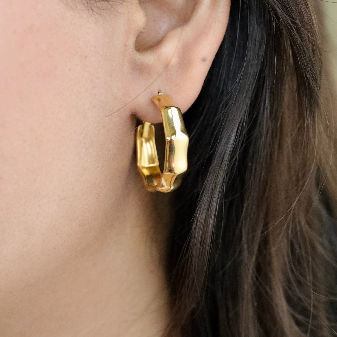 Gold Bamboo Earrings