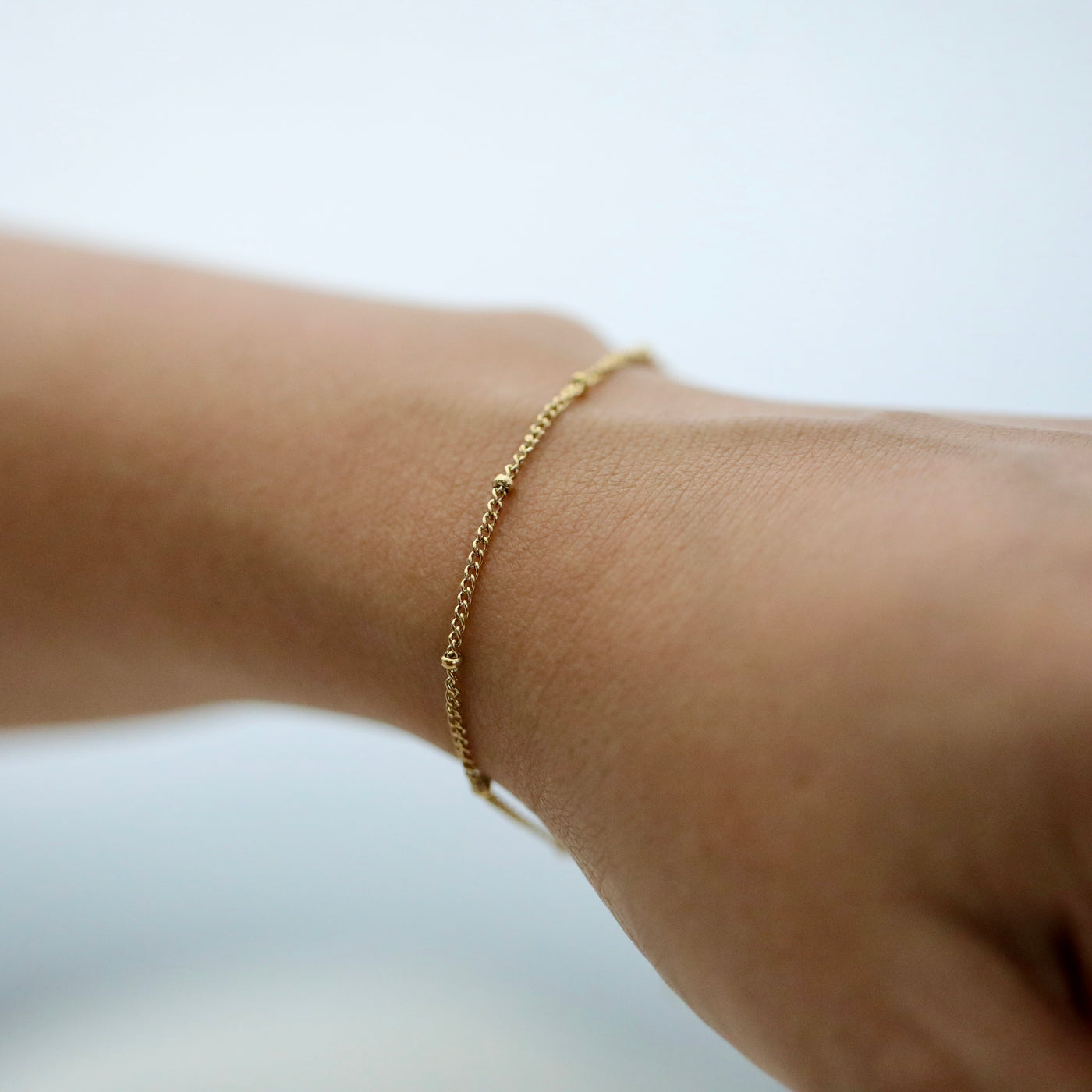 14K Gold-Filled Layered Dainty Beaded Bracelet