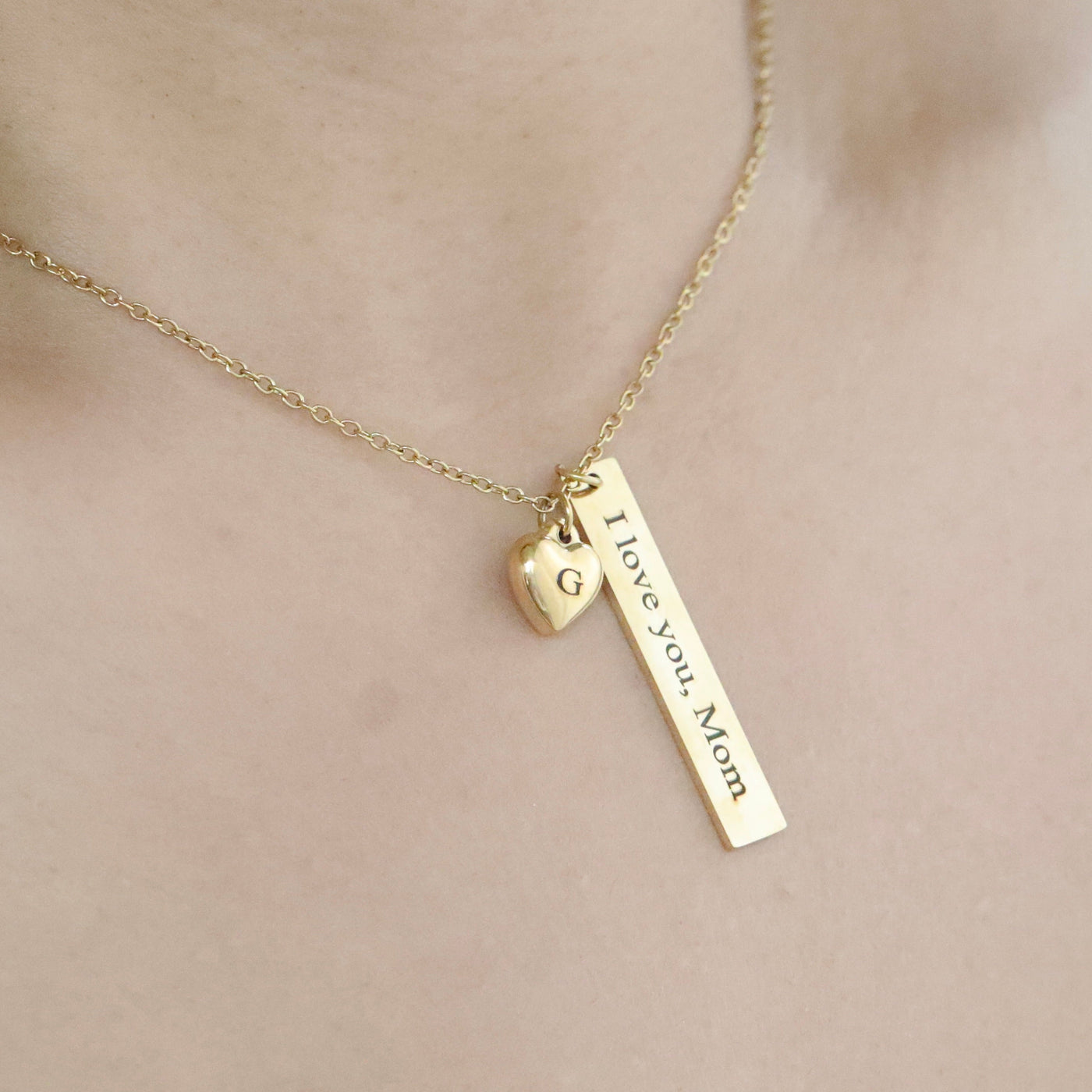 18K Gold-Filled Custom Bar Necklace • Engraved Name Personalized Necklace