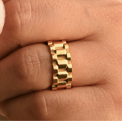 Gold Watchband Ring