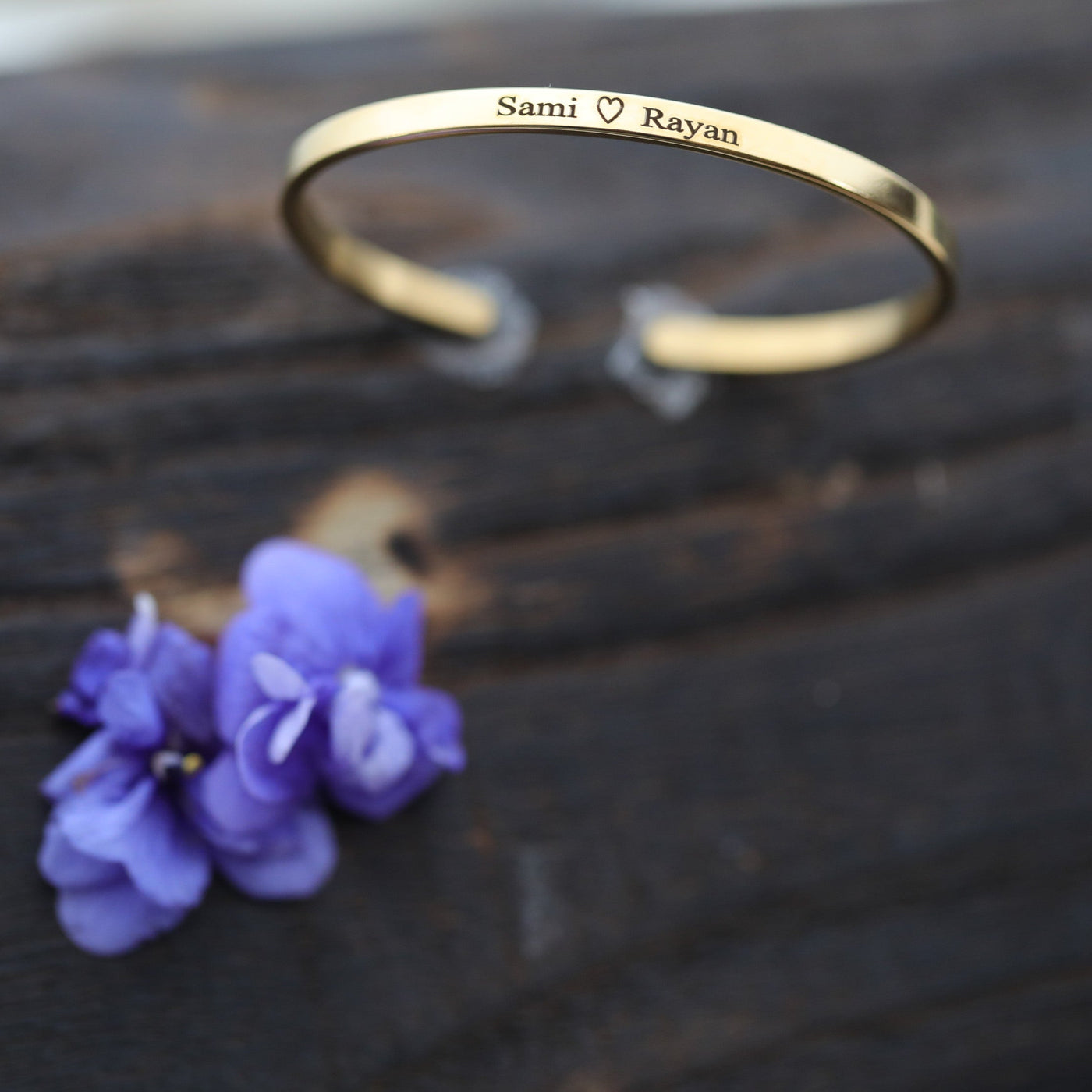 Customized Engraved Flat Bangle Bracelet