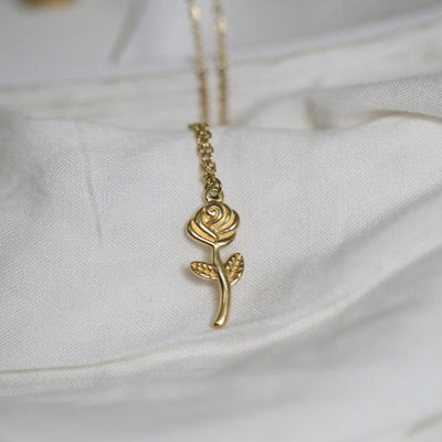18K Gold-Filled Rose Pendant Necklace