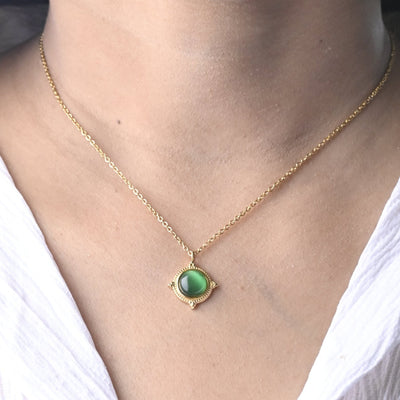 Green Charm Pendant Necklace 