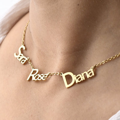 18K Gold-Filled Custom Name Necklaces | Personalized Script Name Necklaces |  Family Name Necklace