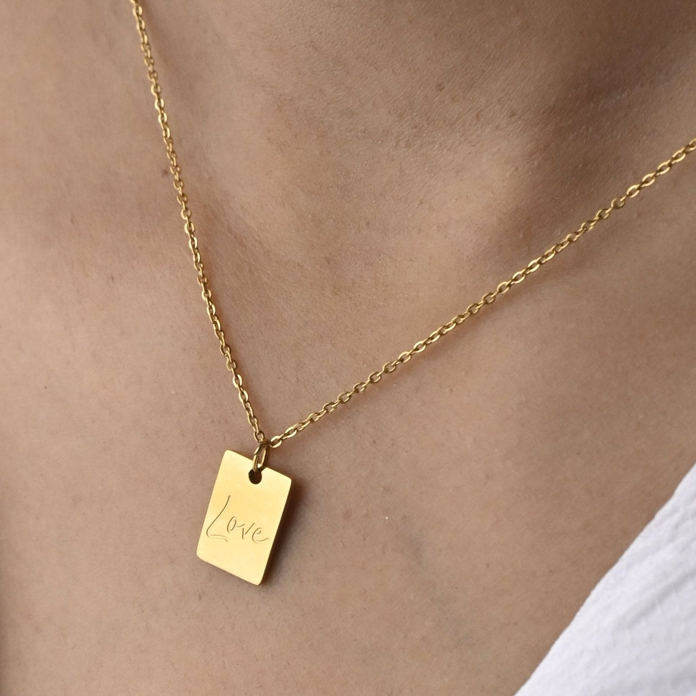 Gold Rectangle Necklace