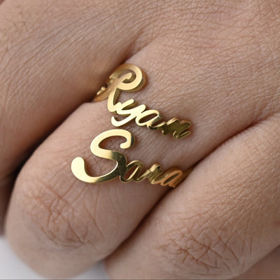 18K Gold-Filled Custom Name Ring