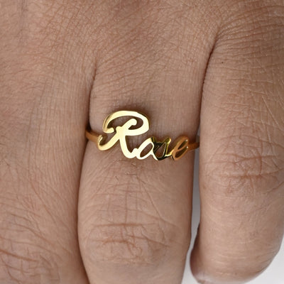 Gold Name Ring