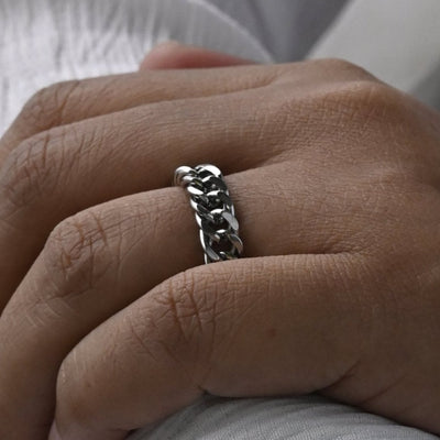 Silver Cuban Chain Ring