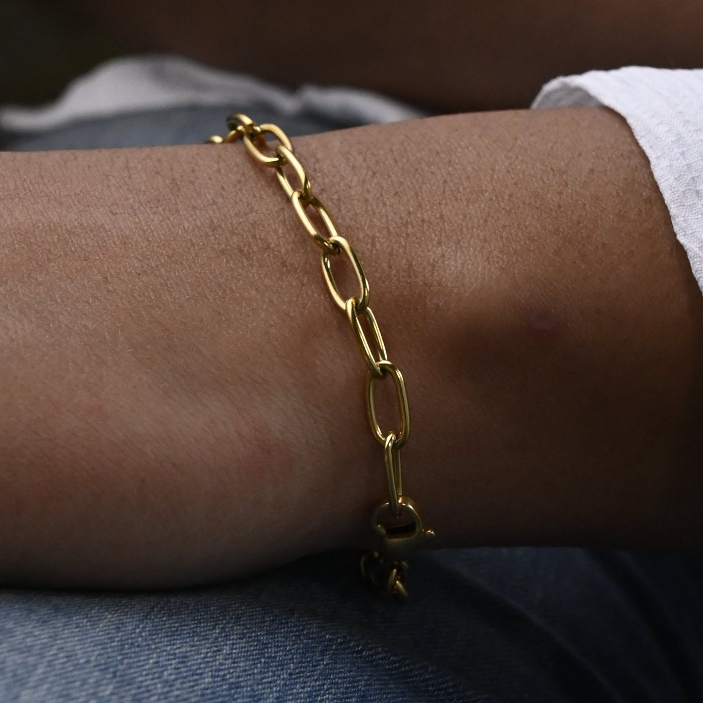 18K Gold-Filled Oval Link Chain Bracelet