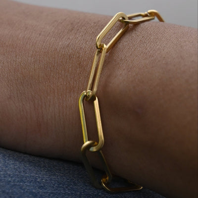 18K Gold-Filled Large Link Chain Bracelet 