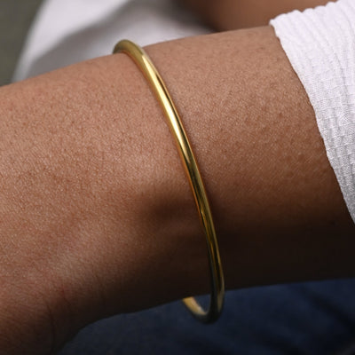 18K Gold-Filled Cuff Bangle Plain Bracelet