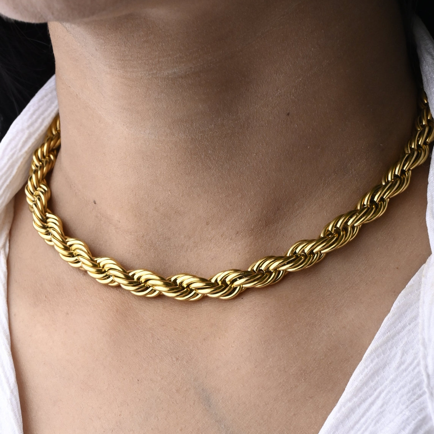 18K Gold-Filled Thick Rope Chain Necklace