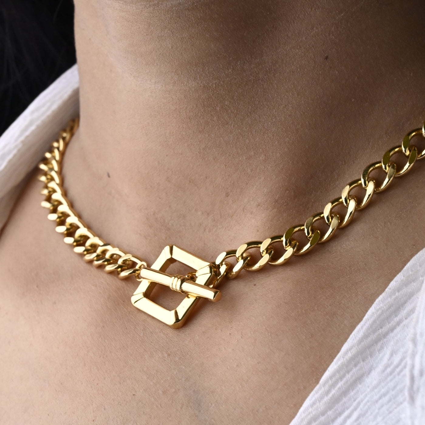 Toggle Clasp Cuban Link Necklace