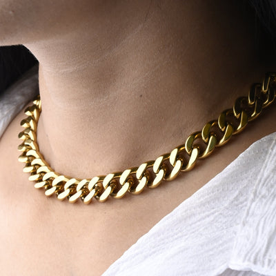 18K Gold-Filled Thick Cuban Chain Necklace