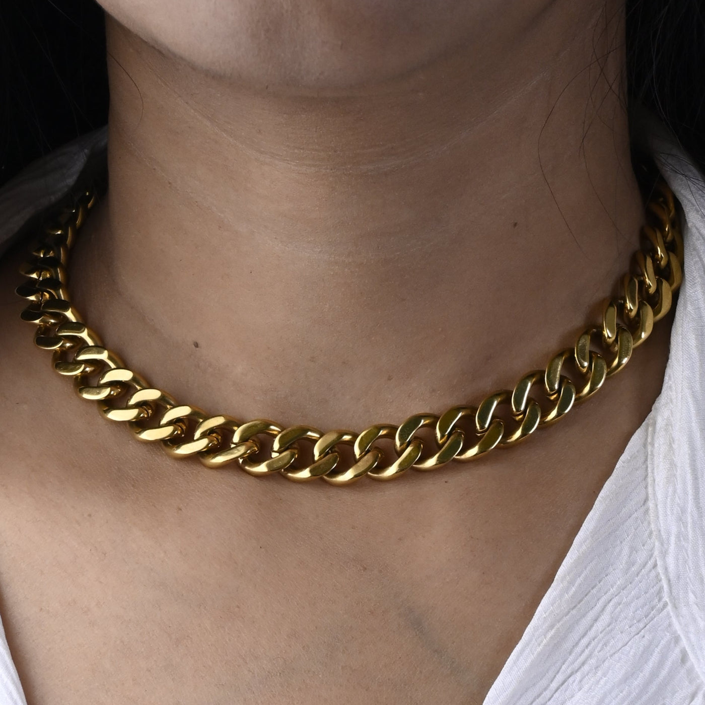 18K Gold-Filled Thick Cuban Chain Necklace - 12mm