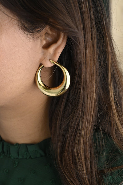 18K Gold-Filled Thick Hollow Hoop Earrings | Large 40mm & 28mm Hoop Earrings