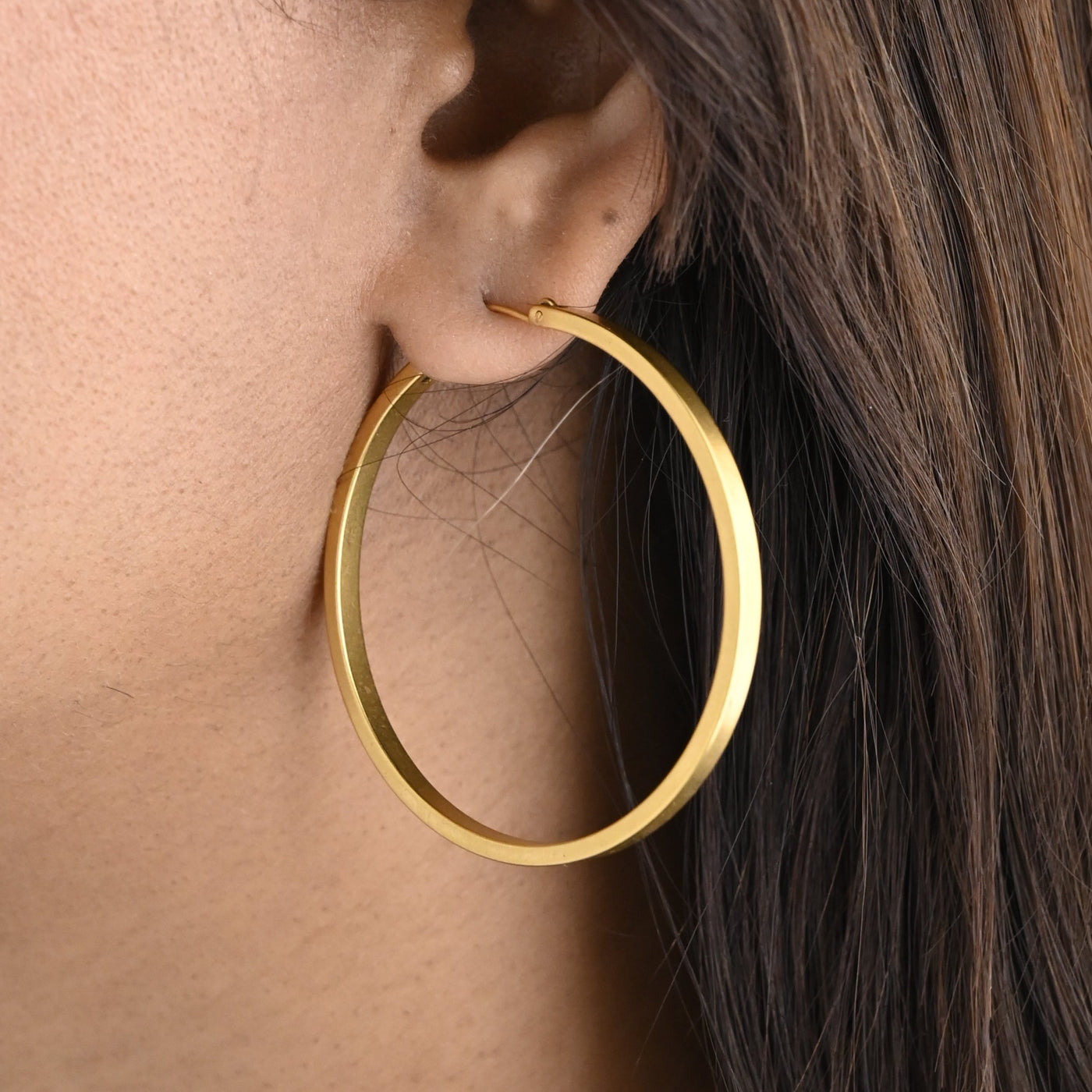 14K Gold-Filled Simple Hoop Earrings - 35mm