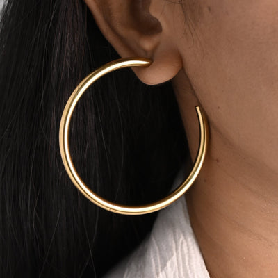 18K Gold-Filled Plain Large Open Hoop Earrings