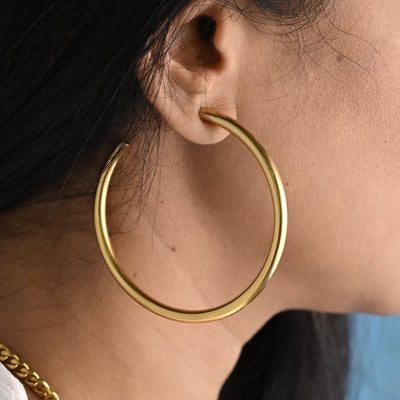 Plain Large Open Hoop Earrings