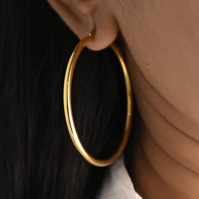 14K Gold-Filled Large Hoop Earrings - 35MM