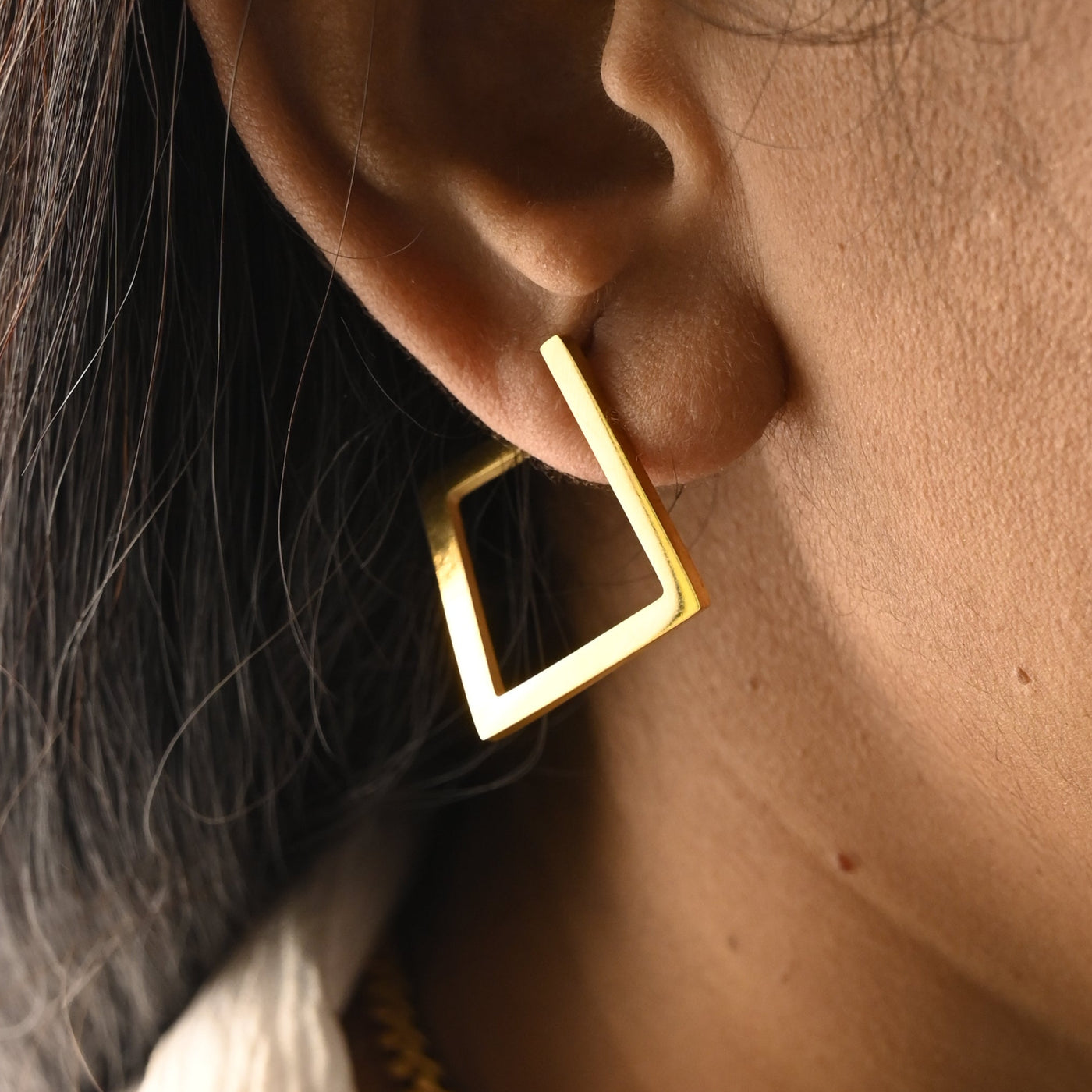 Gold Rhombus Hoops