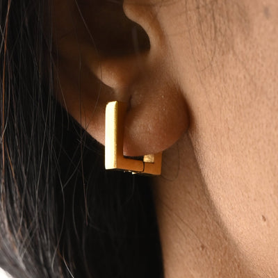 18K Gold-Filled Square Hoop Earrings | Trendy Rhombus Hoops