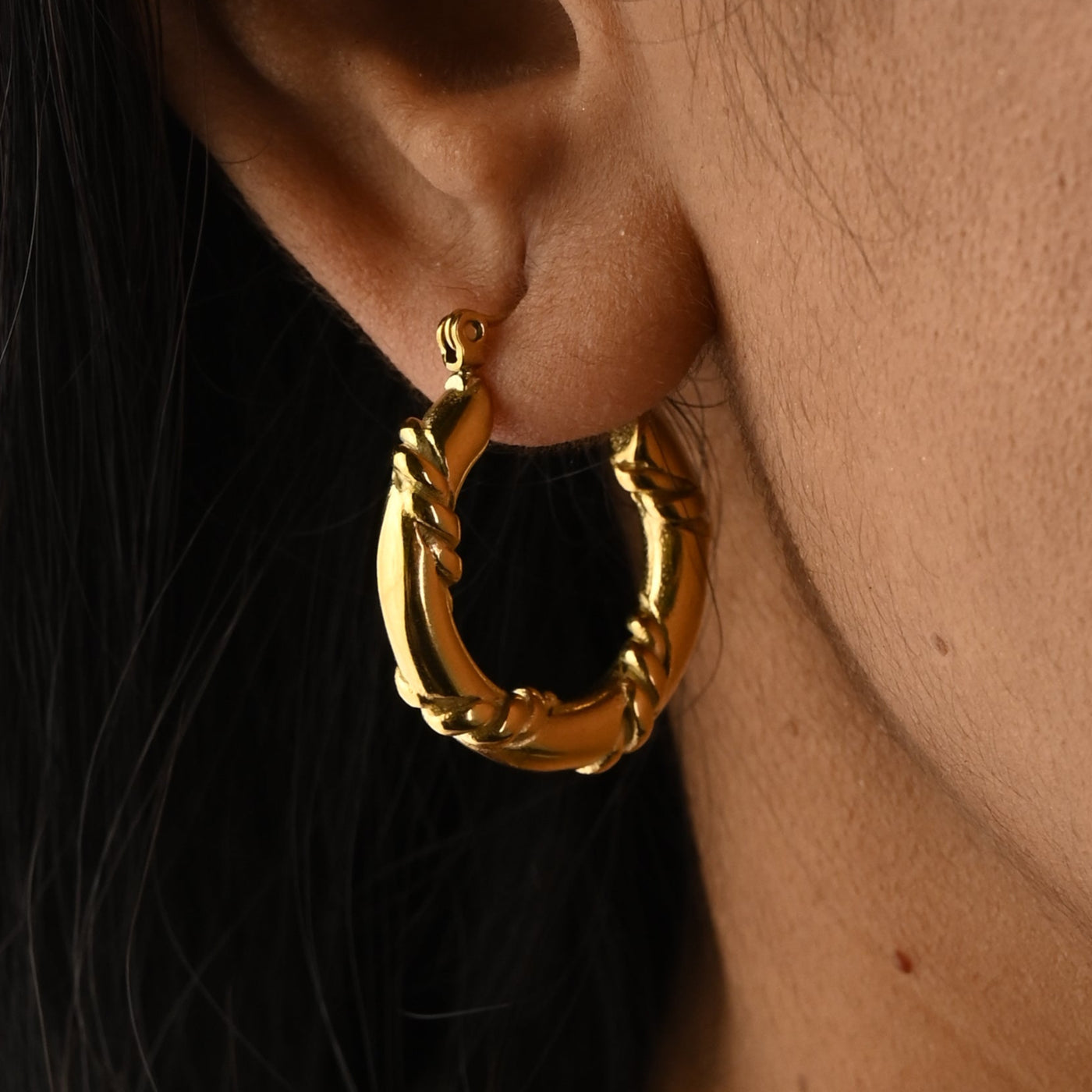 18K Gold-Filled Twisted Rope Hoop Earrings - Gold Hoop Earrings