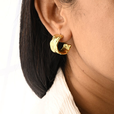 Hammered Wide Hoop Earrings