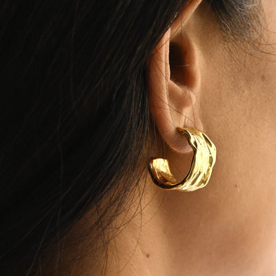 Hammered Hoop Earrings for Women