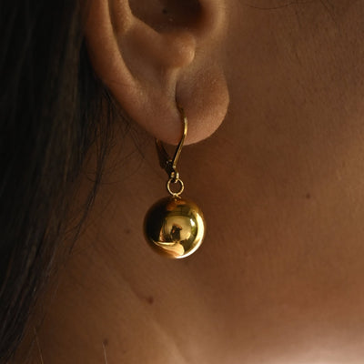 Gold Ball Dangle Earrings 