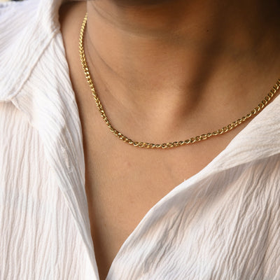 14K Gold-Filled 3mm Cuban Chain Necklace